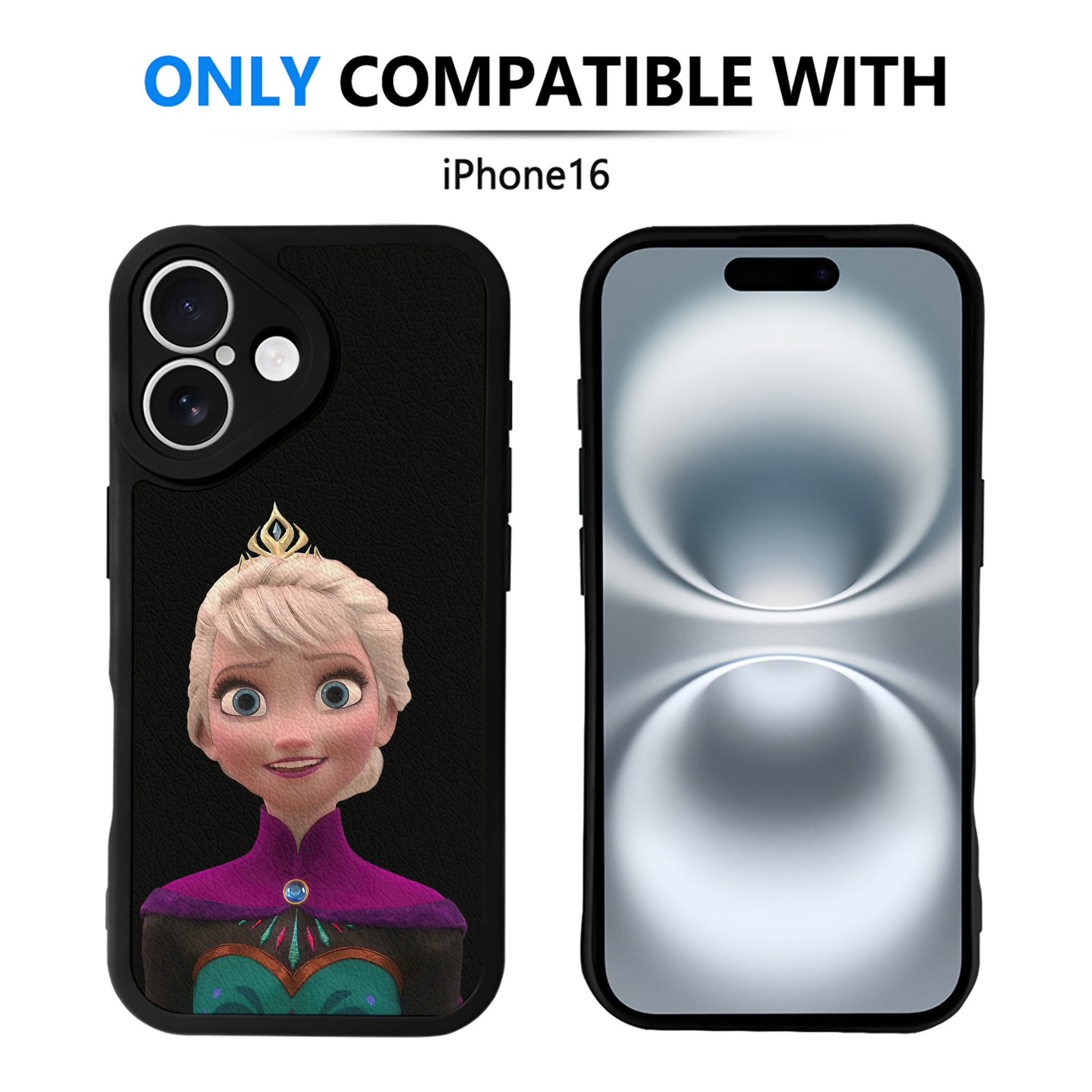 （画像用） アナと雪の女王 アンナ エルサ Frozen Anna Elsa 【iPhone 16シリーズ対応】シリコンスマホケース（レザー調） 材質：シリコン